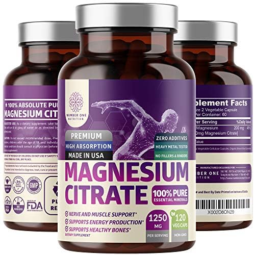 Pure Magnesium Citrate Capsules 1250mg for Muscle and Digestive Support
| Easily Absorbed Magnesium Citrate 1250mg Caps
