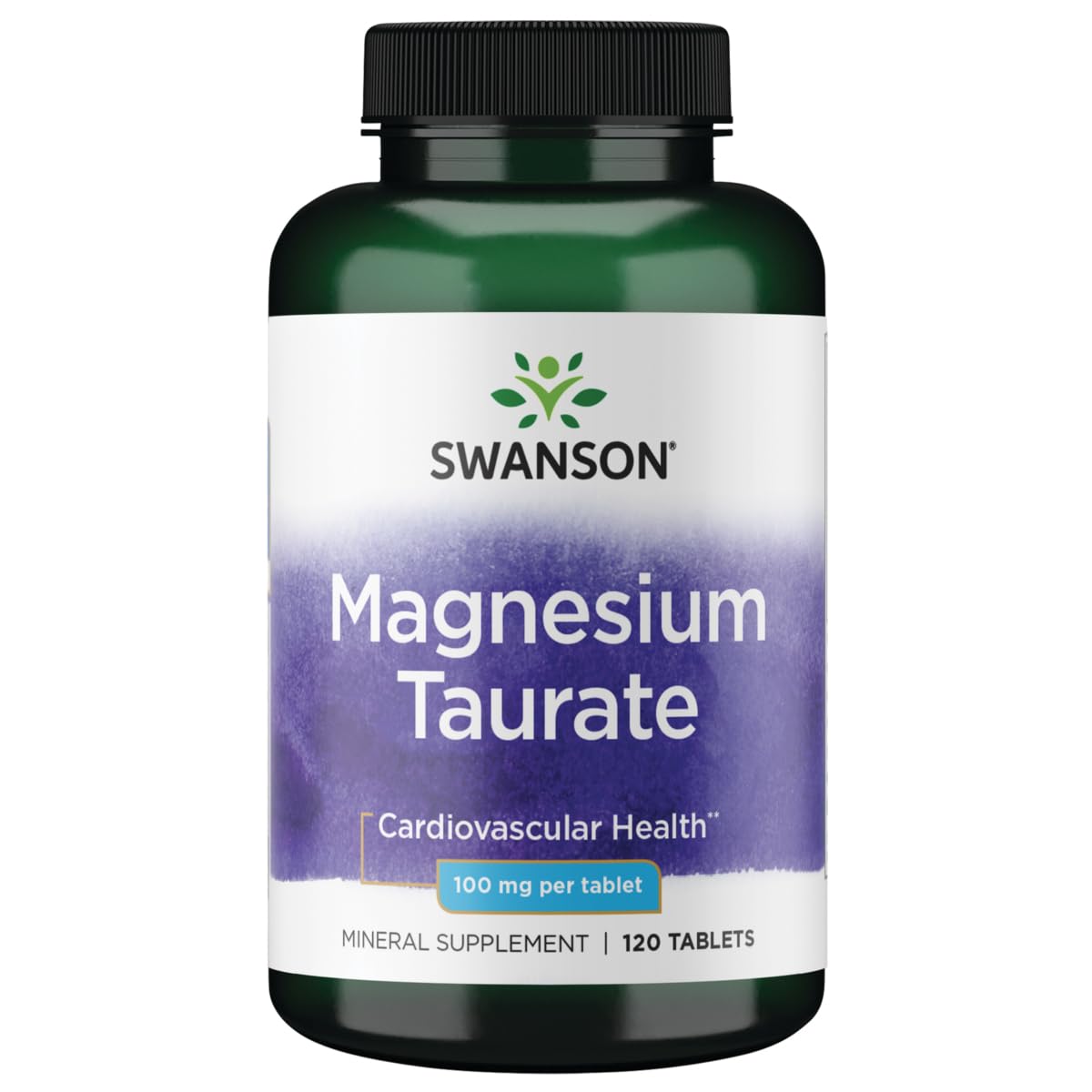 Swanson Magnesium Taurate Mineral Supplement for Natural Relief and Heart Health - 120 Tablets, 100mg Each  
Swanson Mag