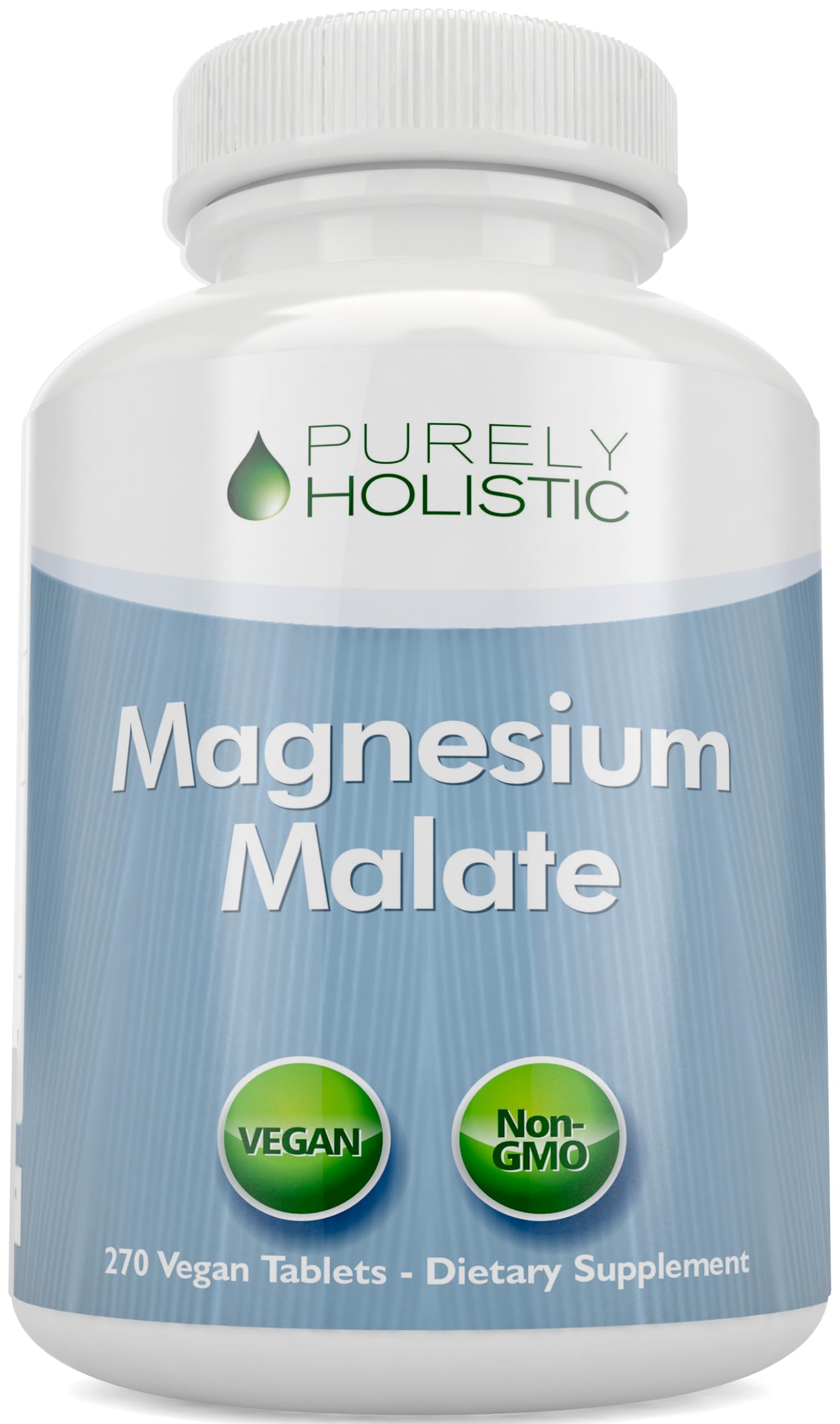 Magnesium Malate 400mg Tablets - Promotes Energy Production and Muscle Recovery - High Absorption - 270 Vegetarian Table