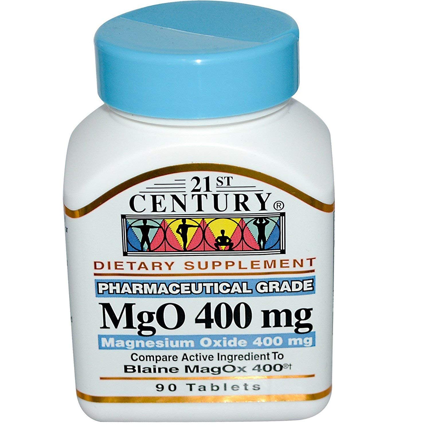 21st Century MgO 400 mg Tablets for Adults - Digestive Health - Pack of 2 x 90 ct
