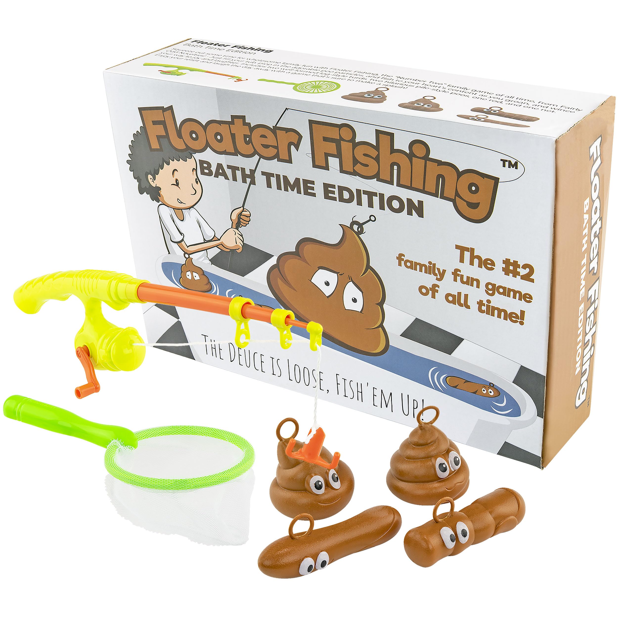 Funny Poop-Themed Bath Game for All Ages – Interactive Fishing Toy for Floaters, Brown