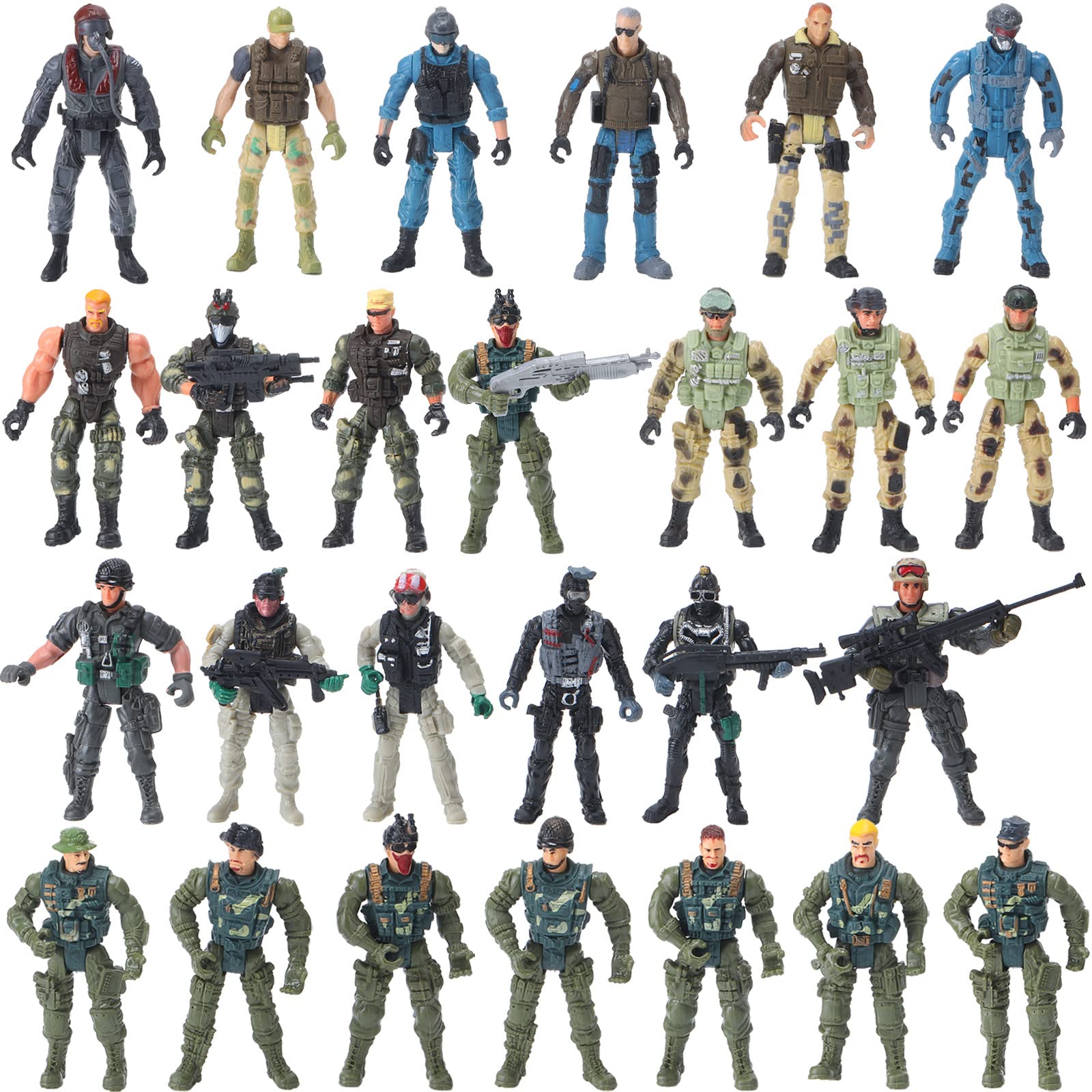 Tuanse 26 Pcs SWAT Team and Military Action Figures Playset with Weapons for Kids Boys Girls
Tuanse 26 Pcs SWAT Team and